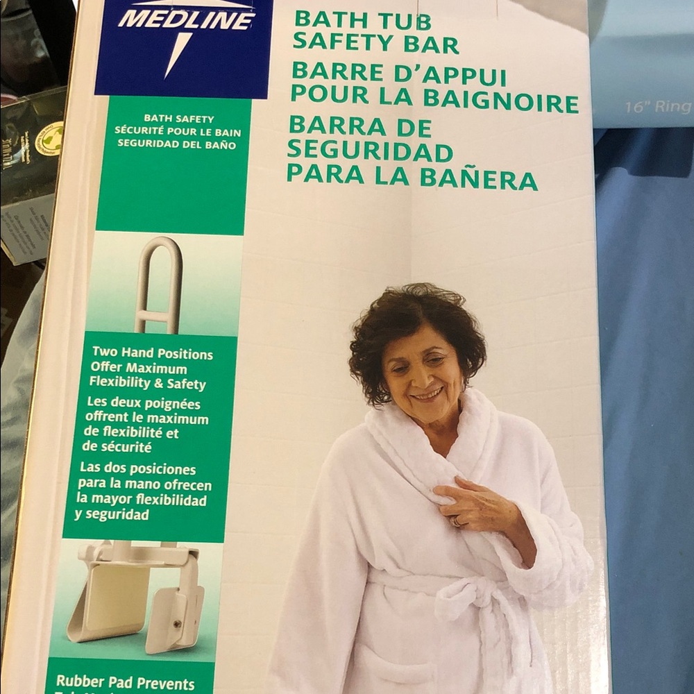 Medline White Bath Tub Safety Bar